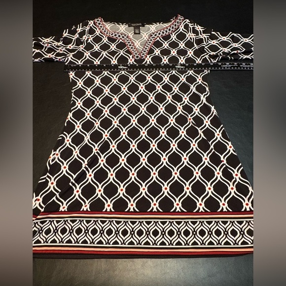 White House Black Market Black and White Geometric Dress size Small - Picture 9 of 12